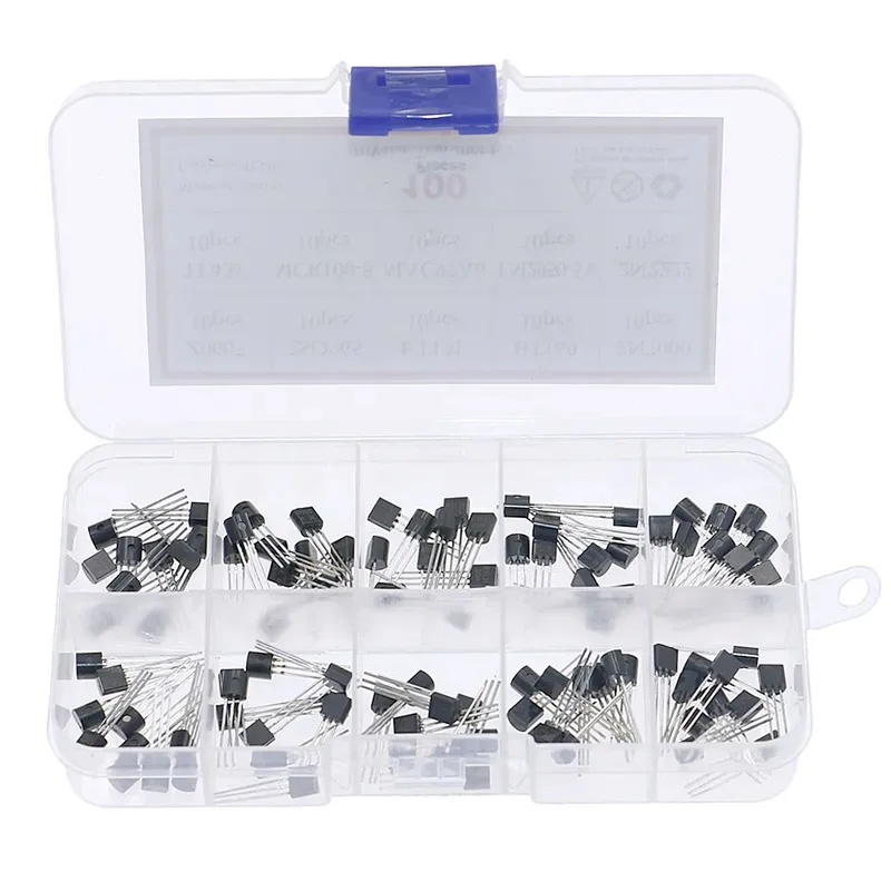 100Pcs 10Value TO-92 Triode Thyristor Assorted Kit Z0607 2SD965 BT131 BT169 2N7000 TL431 MCR100-8 MAC97A6 LM2950-5V 2N2222