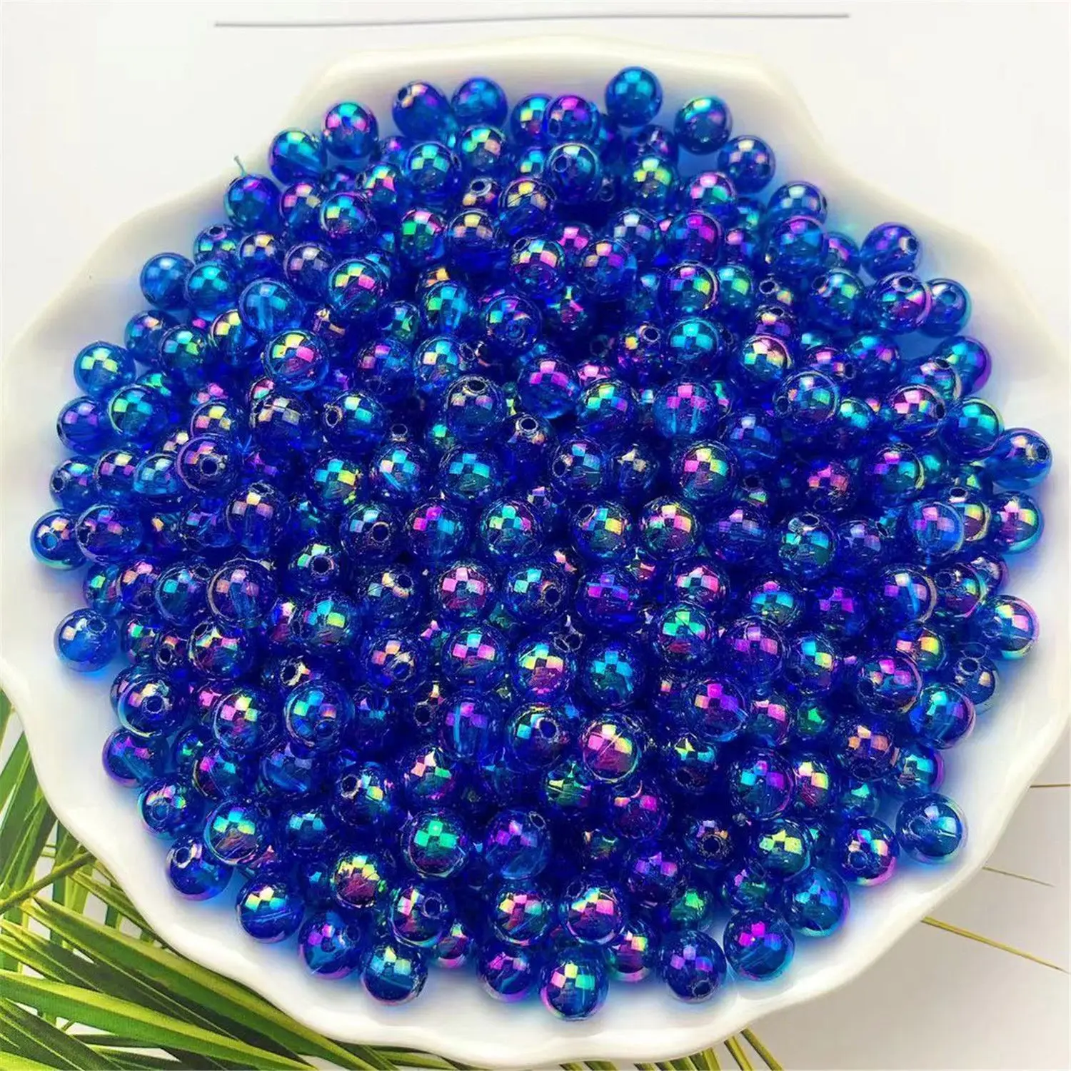 Transparent AB circular colored acrylic bead spacer beads for jewelry making handmade DIY bracelet accessories 3/4/5/6/8/10mm