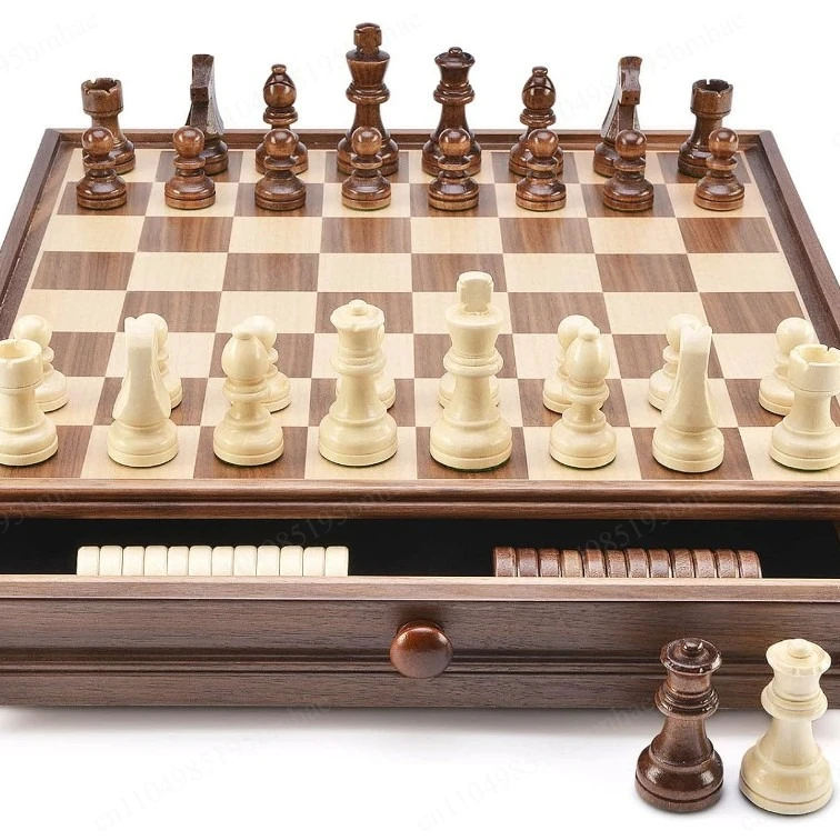 Jeu d'échecs et de dames en bo - Chess Set Wooden avis et prix