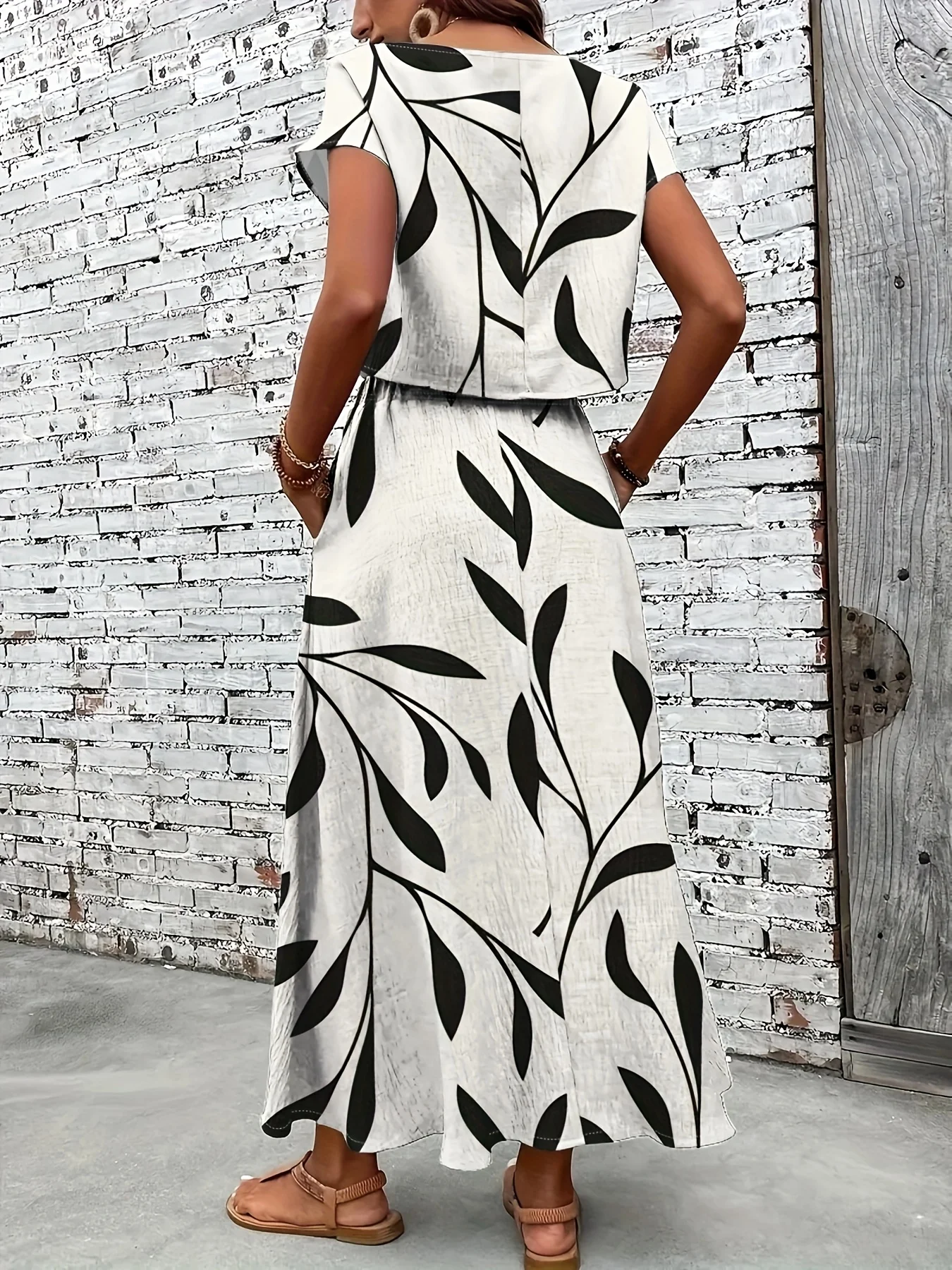 Tops e saias estampados primavera/verão para conjuntos casuais femininos