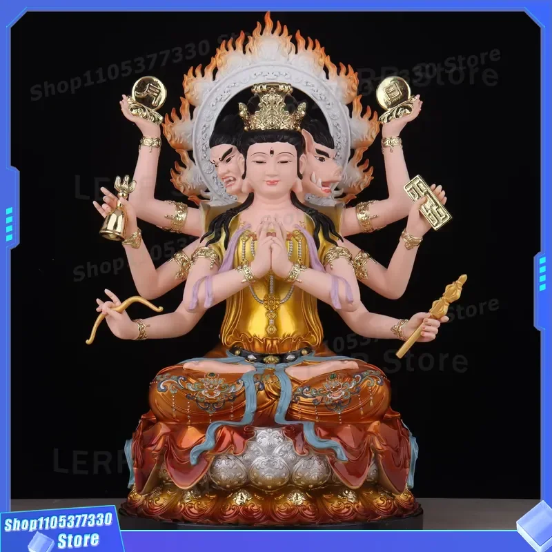 Yellow Buddha Statue Doumu Empress Resin Mother of Nine Chinese Crafts Home Living Room Ornament New Doumu Xingjun Decor