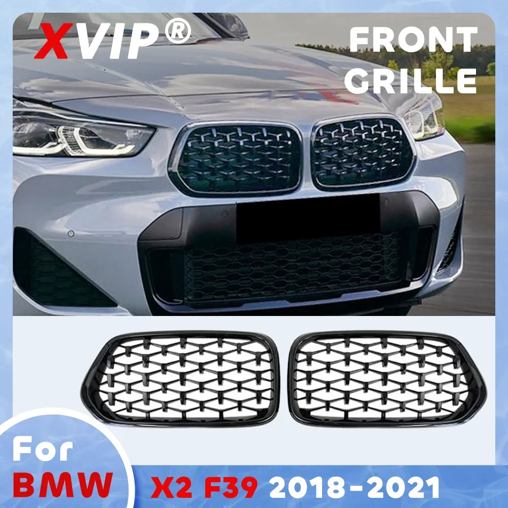 

XVIP Glossy Black Diamond Style Front Bumper Grille For BMW X2 F39 2018-2022