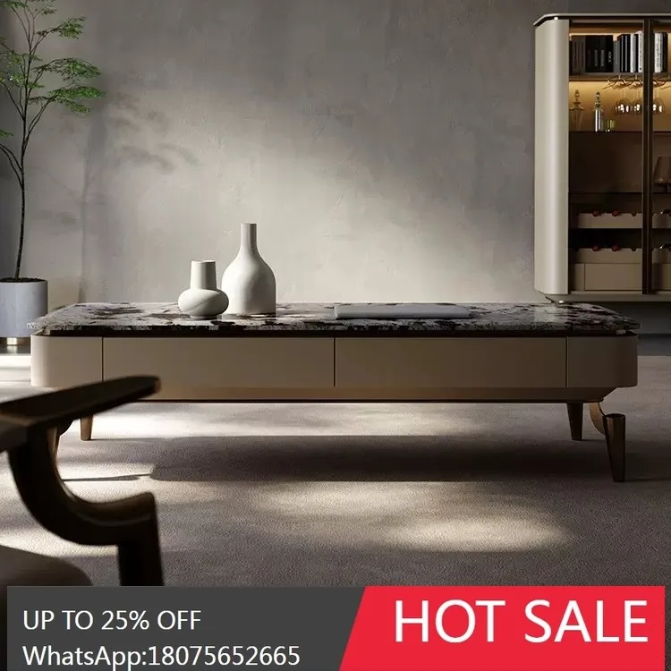 SGF Marble Coffee Table Light Luxury Villa Duplex High-end Coffee Table with a Sense of Sophistication