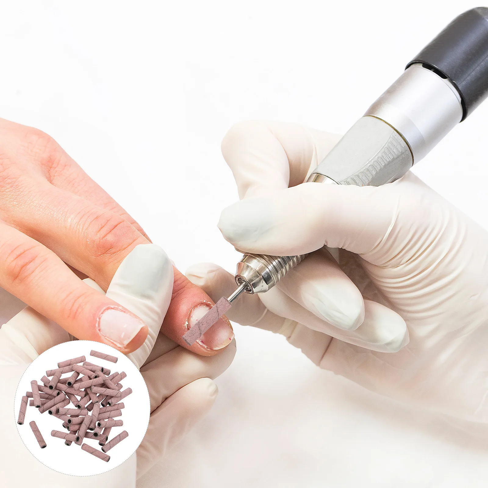 Mini bandes de ponçage pour forets électriques, tête de polissage des ongles à grain fin, accessoires de manucure durables en acier inoxydable