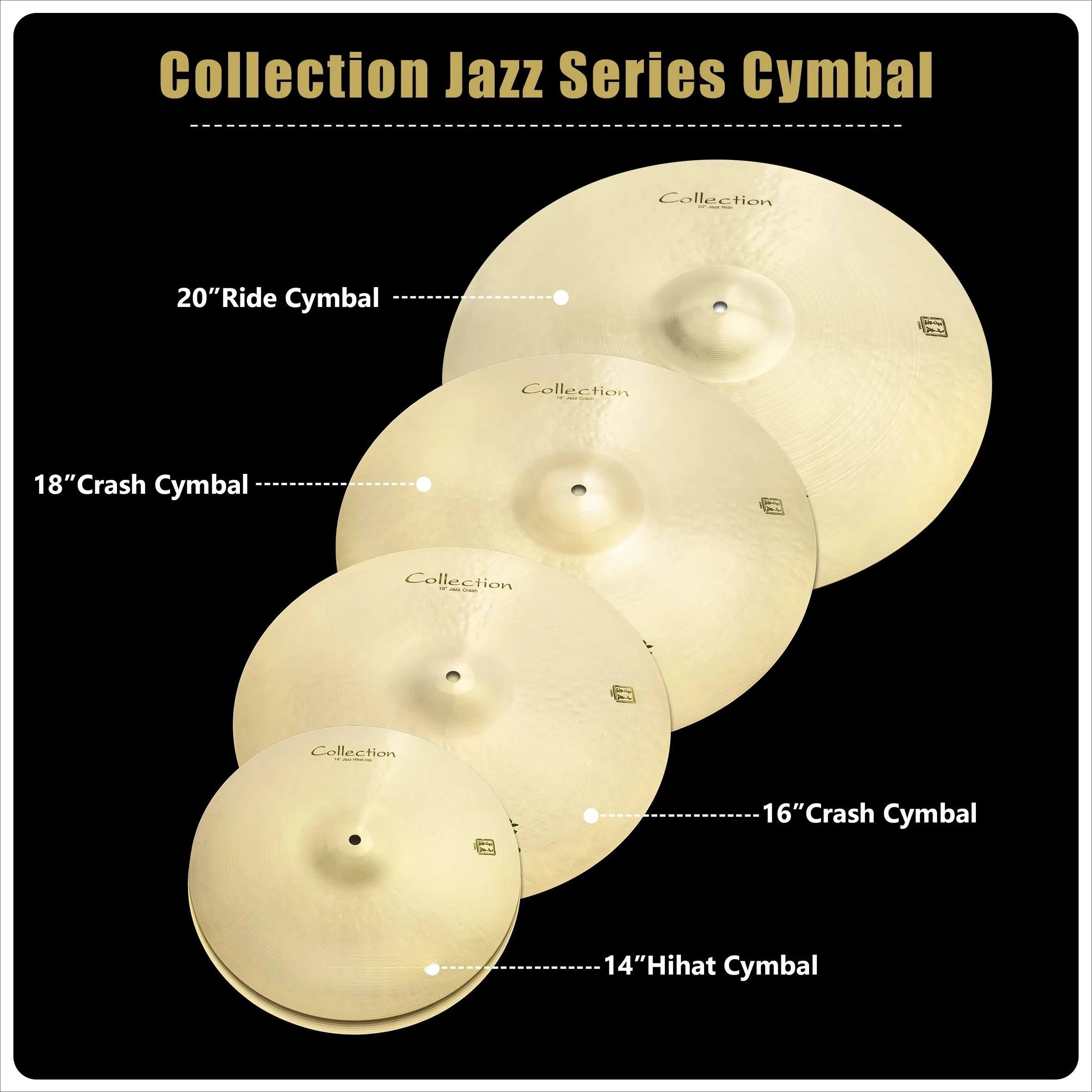 حار بيع B20 البرونزية 21 "ركوب الصنج سلسلة الجاز الصنج للطبول