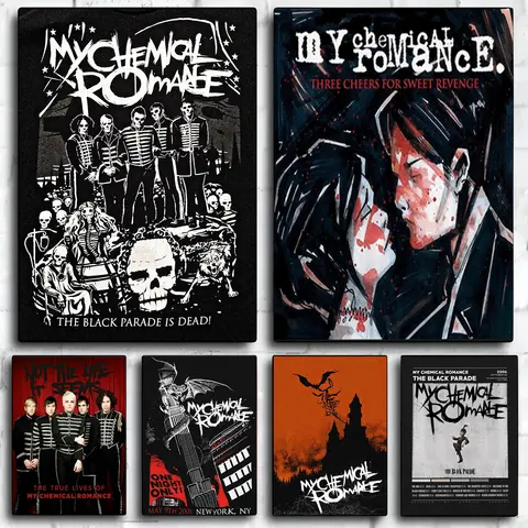 My Chemical Romance Rock Band Canvas Prints Poster Trendy Pop Singer Art Prints Bedroom Wall Art Home Decor Poster Fans Gifts
