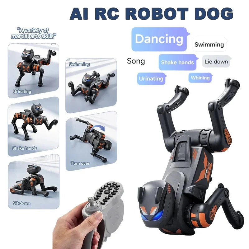 AI RC Robot Dog Toys Voice Command Programmable With Singing and Dancing Remote Control Toy Best Children