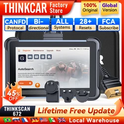 THINKCAR THINKSCAN 672 Professional Car Diagnostic Tool CANFD Bi-directional 28 Reset IMMO Full System Free Auto Obd2 Scanners
