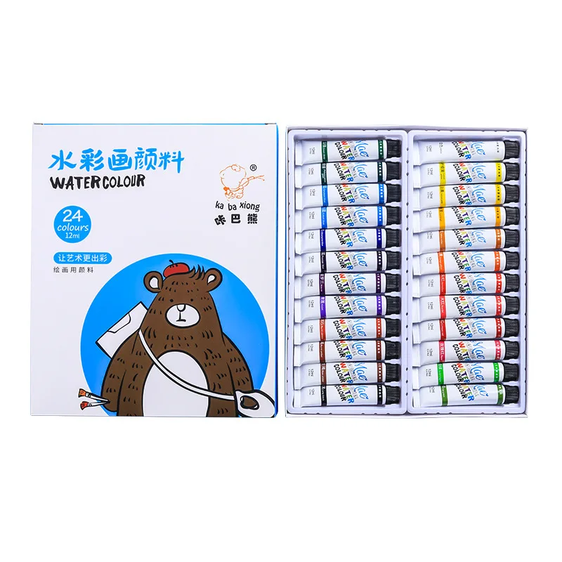 

24/36/48 Color Watercolor Paint Set for Beginners Hand-painted Gouache Transparent Painting Tool Children's Art Teaching Paint