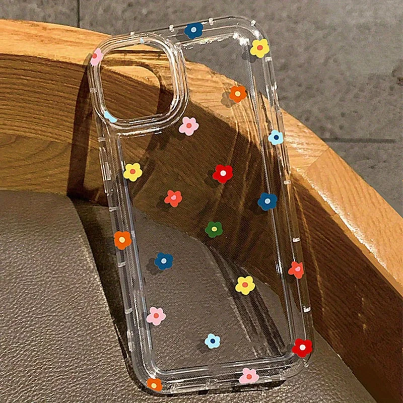 

Colorful floral pattern phone case suitable for iPhone 17 16 15 14 13 12 11 Pro/Max/Plus anti drop acrylic space case