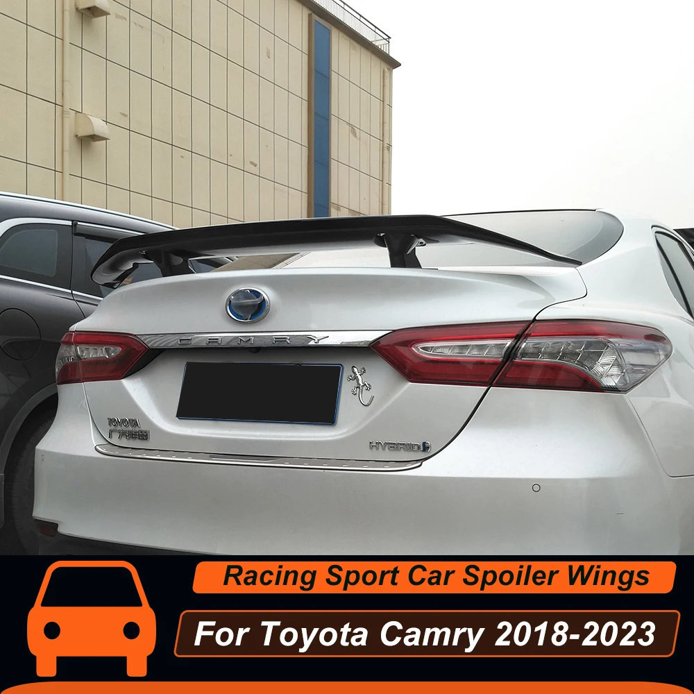 

For Toyota Camry Mark X Sedan Universal Car Rear Trunk Lid Duck Tail Sport Spoiler Wings ABS Black Carbon Accessories Parts