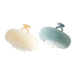 2 Pack Super Soft Sunflower Suction Cup Bath Ball,Loofah Sponge Effectively Exfoliates,Essential Bath Sponge