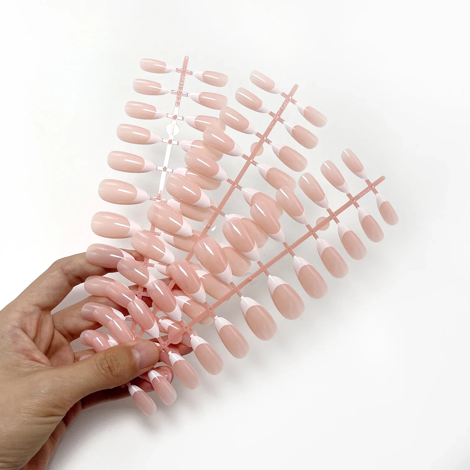 48pcs Almond Press on Nails White Tip Reusable Medium French Fake Nails Tips for Party Weddings False Nails Extensions Products