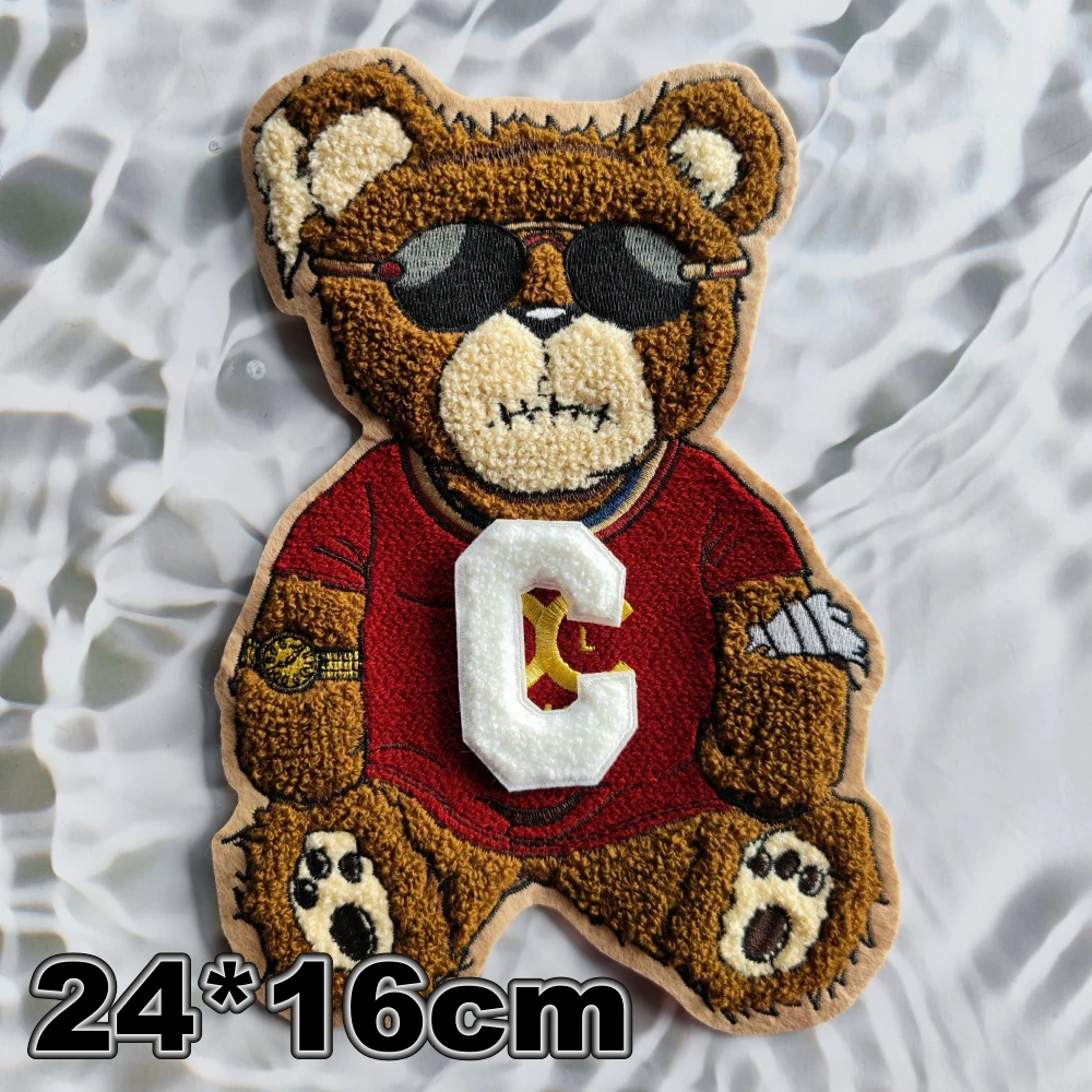 Embroidery Chenille Bear Patch,sew on Animal Cartoon Patches,bears Badges Appliques for Clothing WF228110