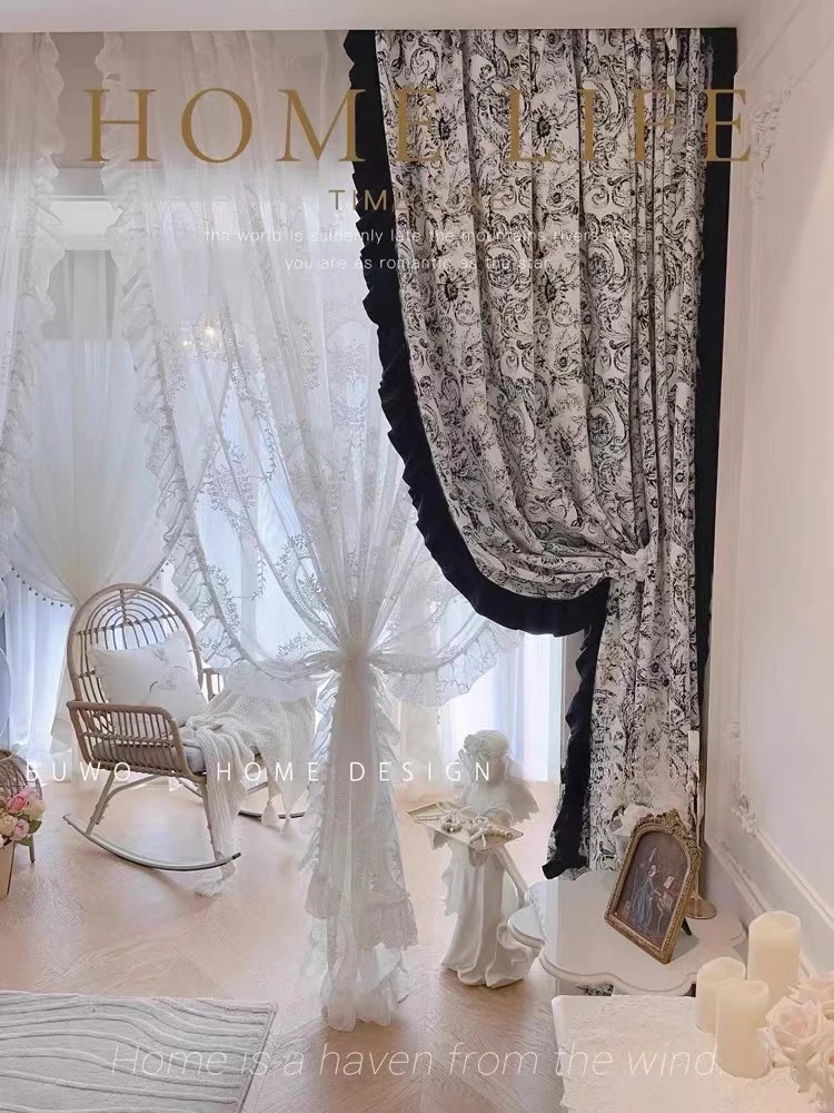 

Light Luxury White Yarn Chenille Living Room Dining Room Bedroom High Quality Custom Luxury Blackout New Curtains