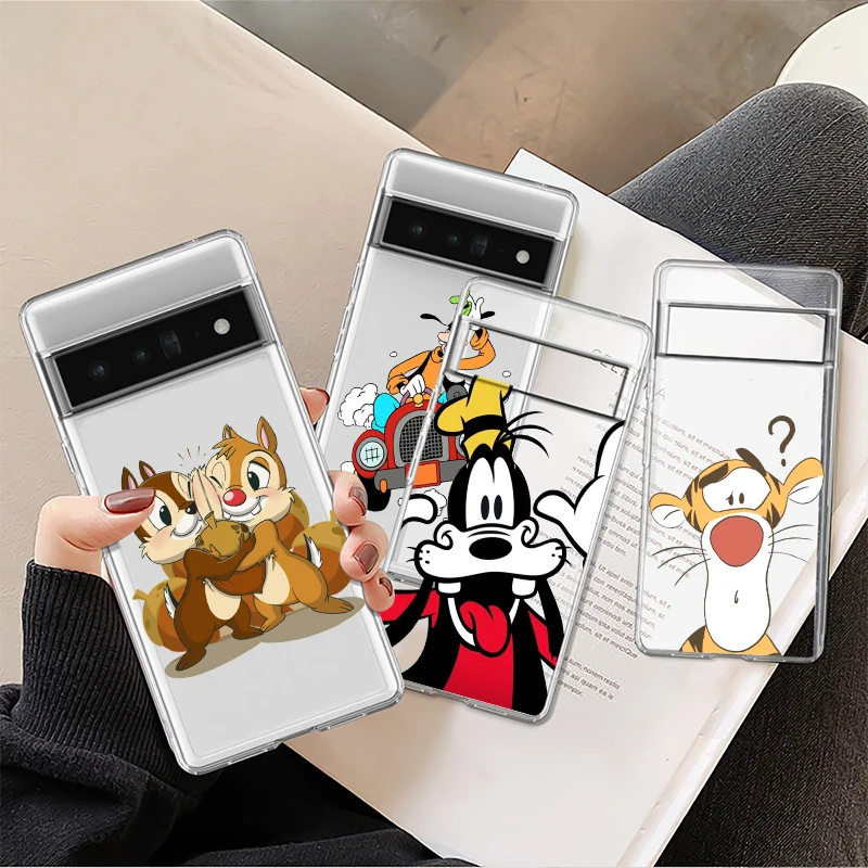 

Lady and the Tramp Cute For Google Pixel 8 7 6 Pro 6a 5 5a 4 4a XL 5G Transparent Phone Case Cover Shell