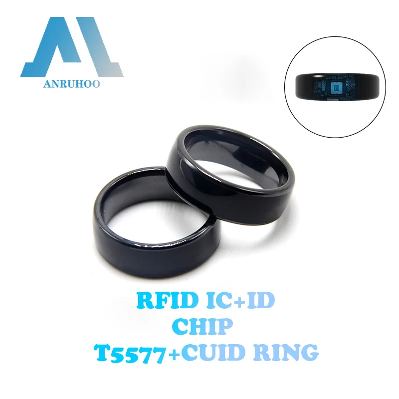 

New RFID Smart Chip Ring IC+ID Rewritable Key 125Khz T5577 Clone Badge 13.56Mhz CUID Copier Tag Copy Writer Token