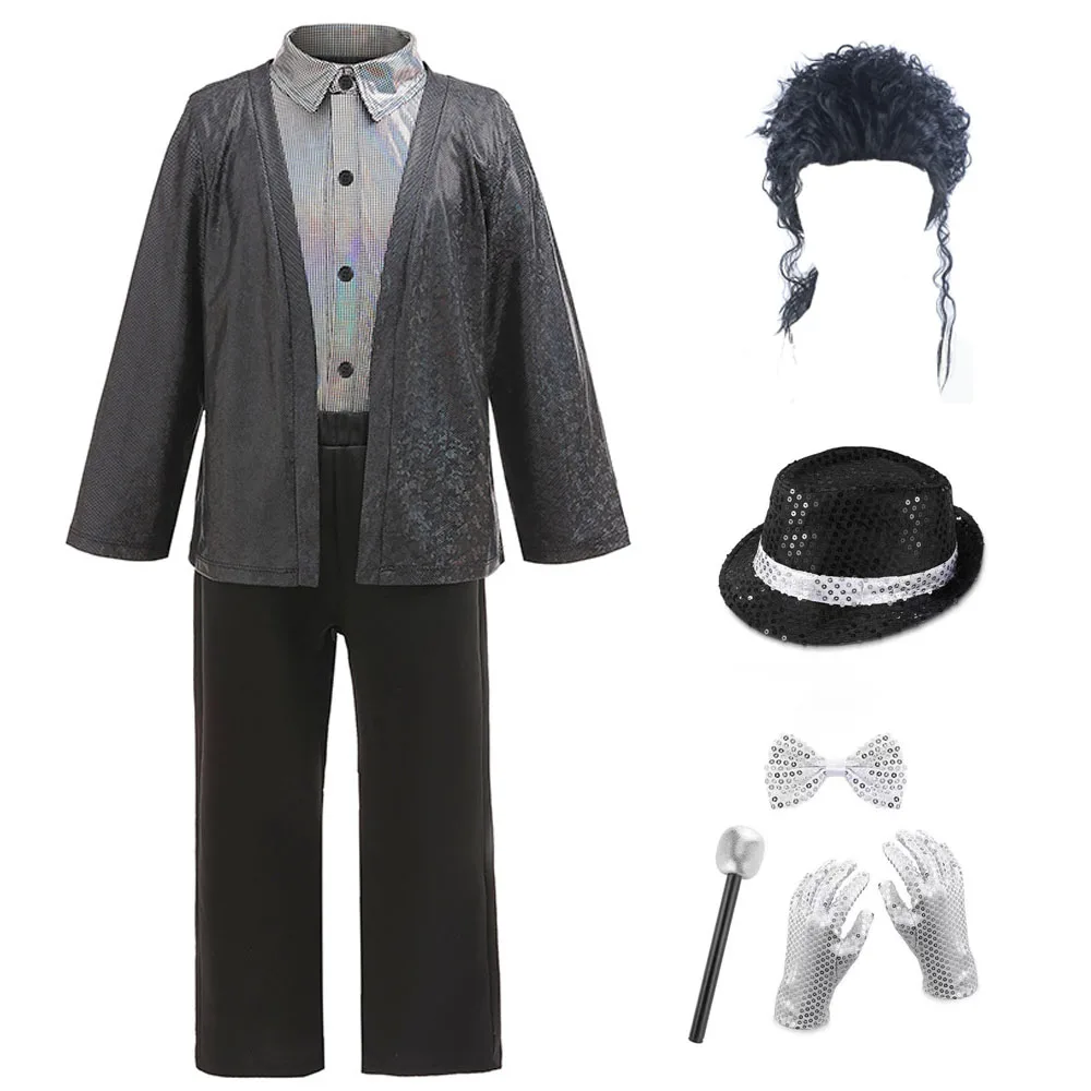 New Boys' Long Sleeve Shirt and Coat Pants Set by Michael Jackson MJ dance costume