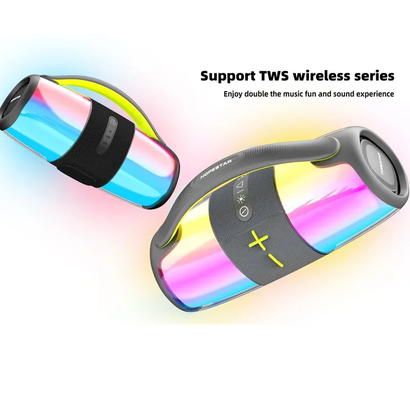 Оригинальные Bluetooth-колонки HOPESTAR P54, музыкальный импульсный портативный сабвуфер, мощный беспроводной бумбокс, аудиоцентр, светодиодный светильник для ПК