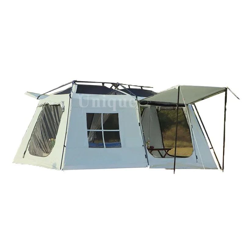 Automatic Tent with Lamp Strip, Breathable Clamping, Outdoor Travel Tent, 2 Room, One Hall