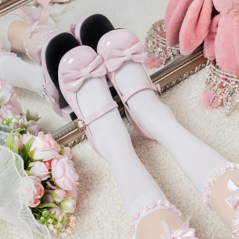 Women Shoes High Quality Leather Casual Shoes Sweet Cute Bowknot Women Lolita Shoes Mary Jane Shoe Shallow Mouth Single Shoe view 4