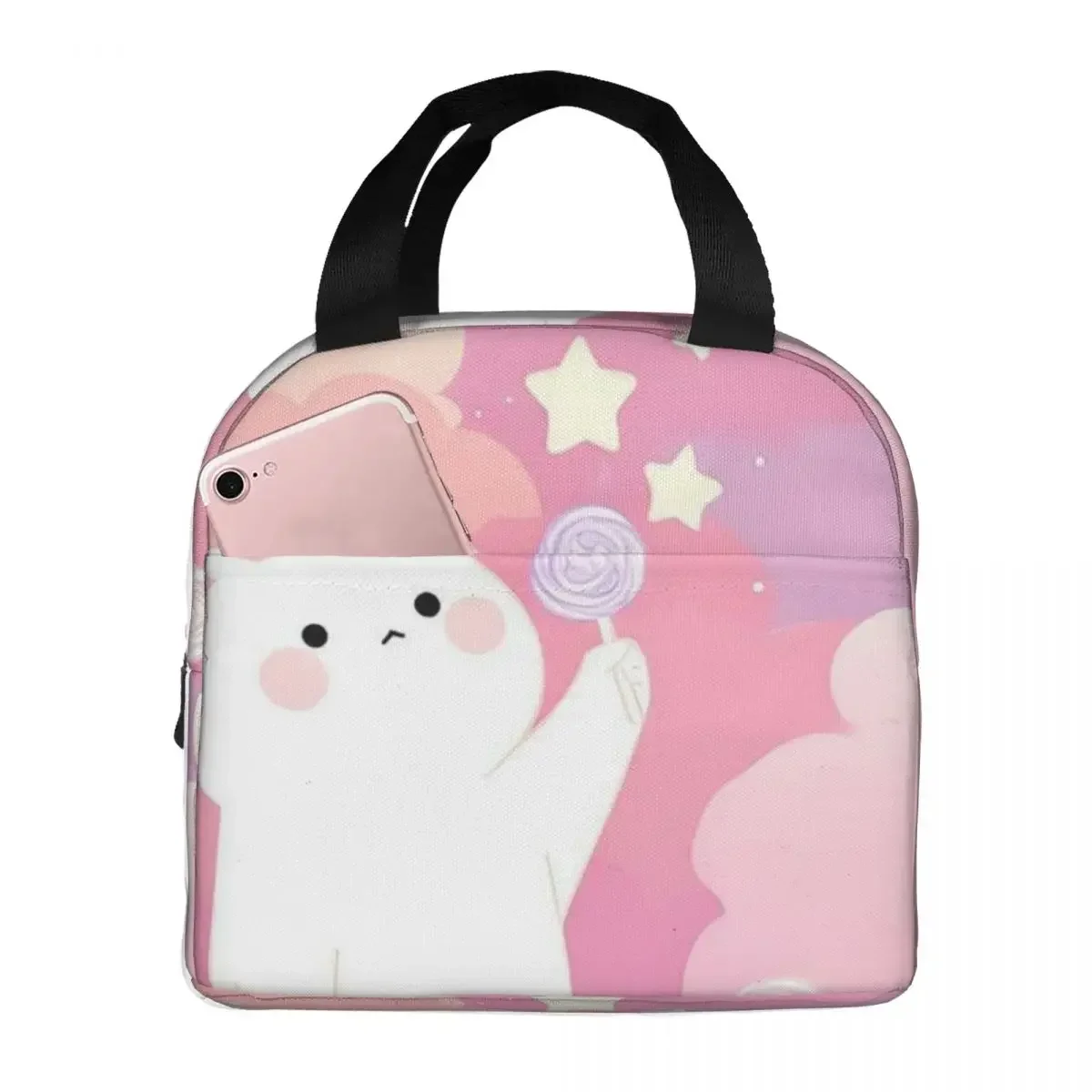Night Black Cat On The Clouds Insulated Lunch Bag for Women Children Leakproof Food Boxes Thermal Lunch Box Tote