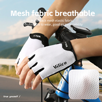 Short Cycling Gloves Fingerless Gloves Anti-slip Bicycle Lycra Fabric Half Finger Mitten for Mtb Road Bike Sports Racing