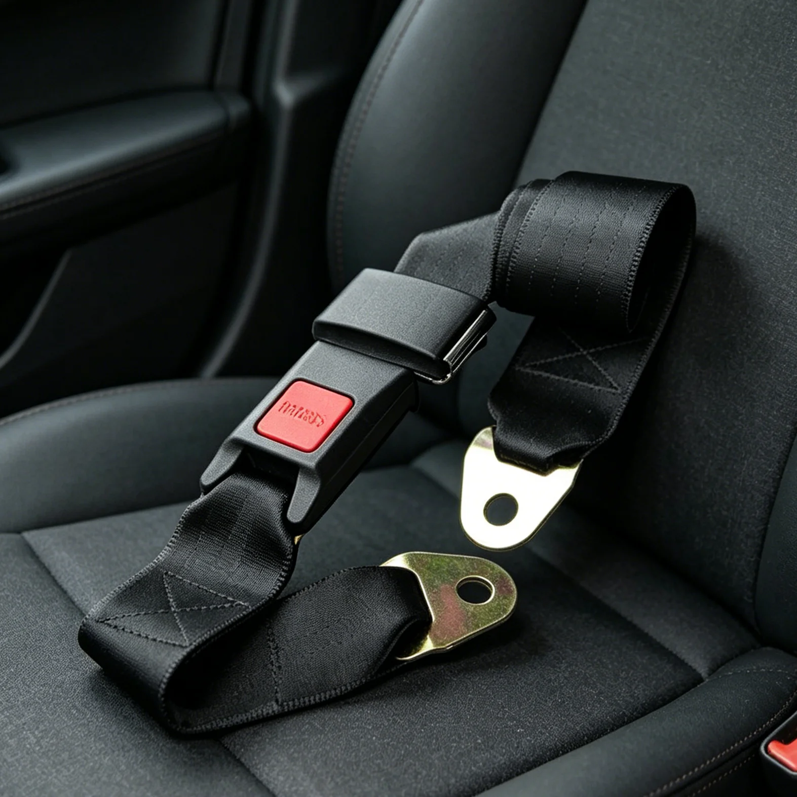 Universal Two Point Car Truck Seat Belt Adjustable Lap Safety Belt Vehicle Security Replacement Safety Strap