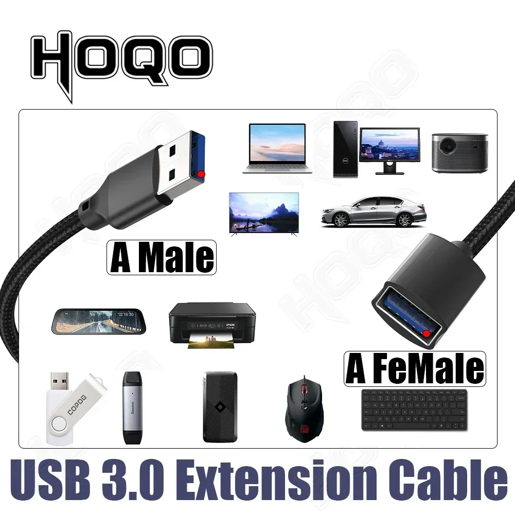 nylon usb extension braided 0.5m 50cm shielded usb 3.0 extension cable 1m 2m 3m 3 meters USB 3.0 male to female extender cord