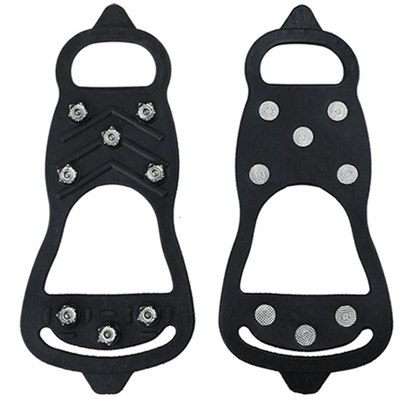 1 Pair 8 Studs Anti-Skid Snow Ice Gripper Climbing Hiking Skating Shoes Spikes Grips Cleats Overshoes Crampons Snow Safety Tool