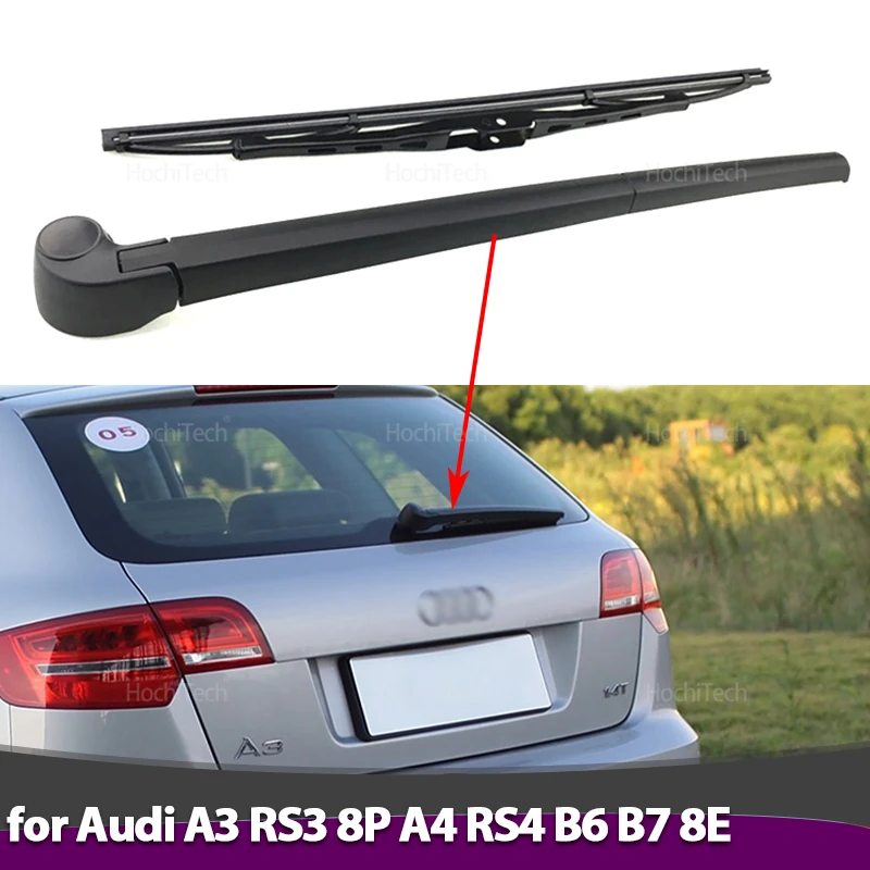 Rear Wiper Arm Blade Windshield Windscreen Tailgate Window Rain Brush for Audi A3 RS3 8P A4 RS4 B6 B7 8E 8E9955407C Accessories