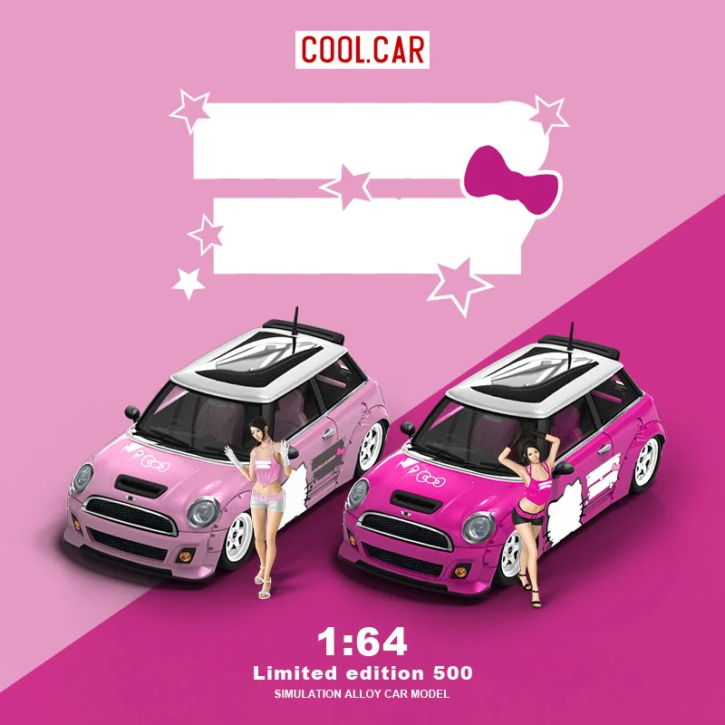 

Cool Car 1:64 Pink Painting Simulation Alloy Car Model, Action & Toy Figur for Collection&Display&Gift