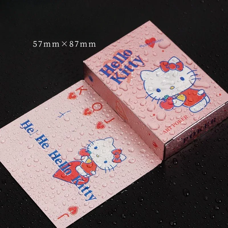 New Hello Kitty Playing Cards Delicate PVC Plastics Waterproof Poker Kuromi Originality Good-looking Poker Essential for Gaming view 5
