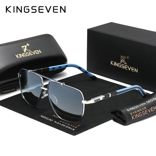 KINGSEVEN gafas de sol polarizadas de lujo para hombre UV400 gafas cuadradas con montura grande para hombre y mujer gafas de conducción informales de moda para exteriores