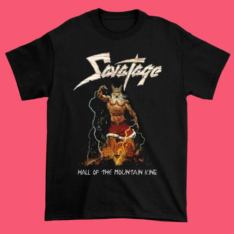 تي شيرت Savatage Band For Fans قطن جميع المقاسات باللون الأسود In481