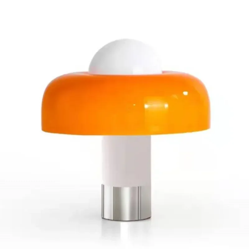 2024 New Simple Modern Bedroom Bedside Table lamp Italian New Popular Designer Nordic Orange Mushroom Decorative Table Lamp