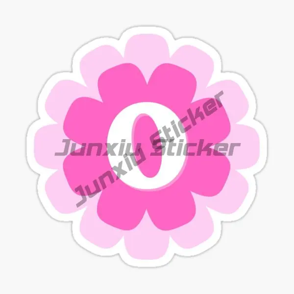 Red Flower Numbers 0-9 Year Can Be Combined in Car Sticker Car Motorcycle Logo Decal Laptop Phone Tablet PVC Decor