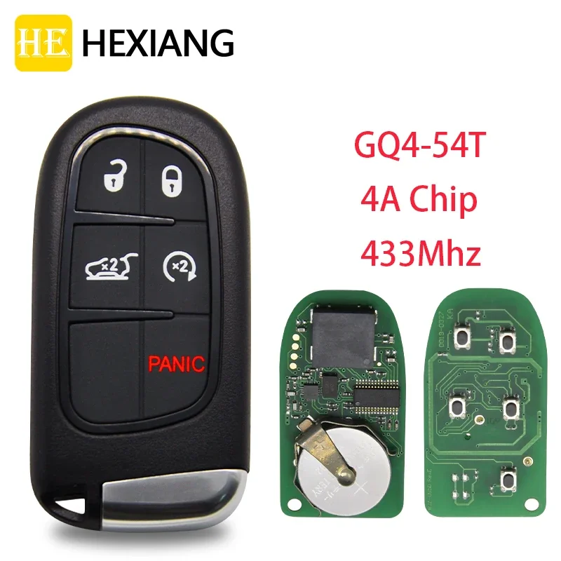 

HE Xiang Car Remote Control Key For Jeep Cherokee DODGE RAM Durango Chrysler FCCID:GQ4-54T 4A Chip 433 Mhz Smart Promixity