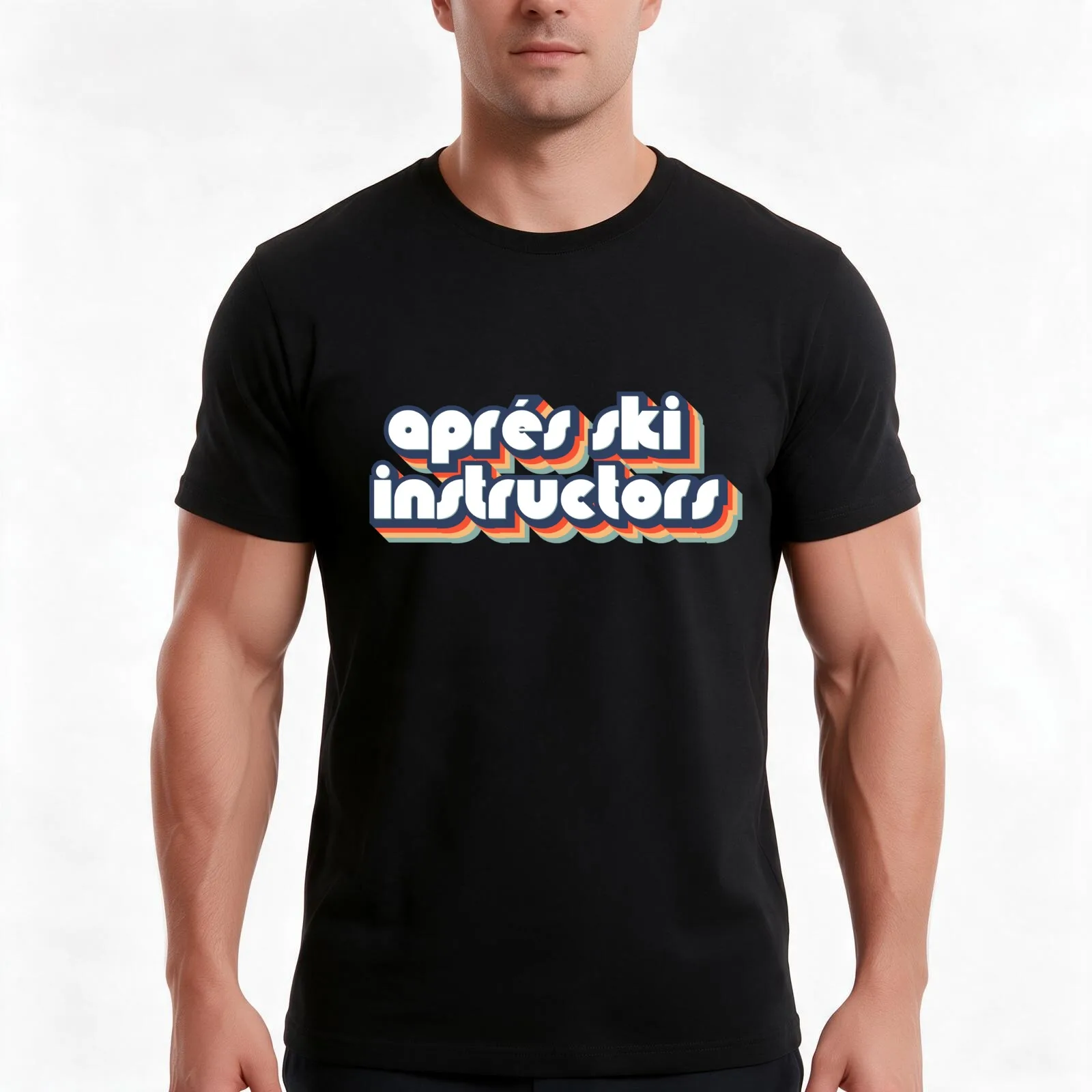 Apres Ski Instructor T-Shirt, Summer Casual Cotton Tee, Oversized Streetwear Tops, Vintage Graphic Print, Loose Fit Short Sleeve