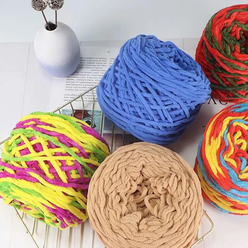 

DIY Wool Ball with Thick Thread, Handmade Crochet, Outerwear, Sweater, Scarf, Hat, Slippers, Violent Bear, 3PCs