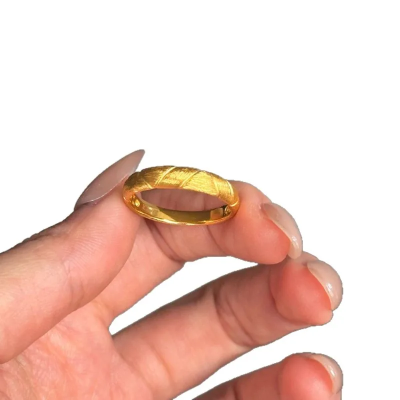 خاتم عادي من الساتان المنسوج باللون الذهبي، حلقة مفتوحة للنساء، خاتم متعدد الاستخدامات، تصميم فاخر وخفيف الوزن، مجوهرات ذات إحساس #5