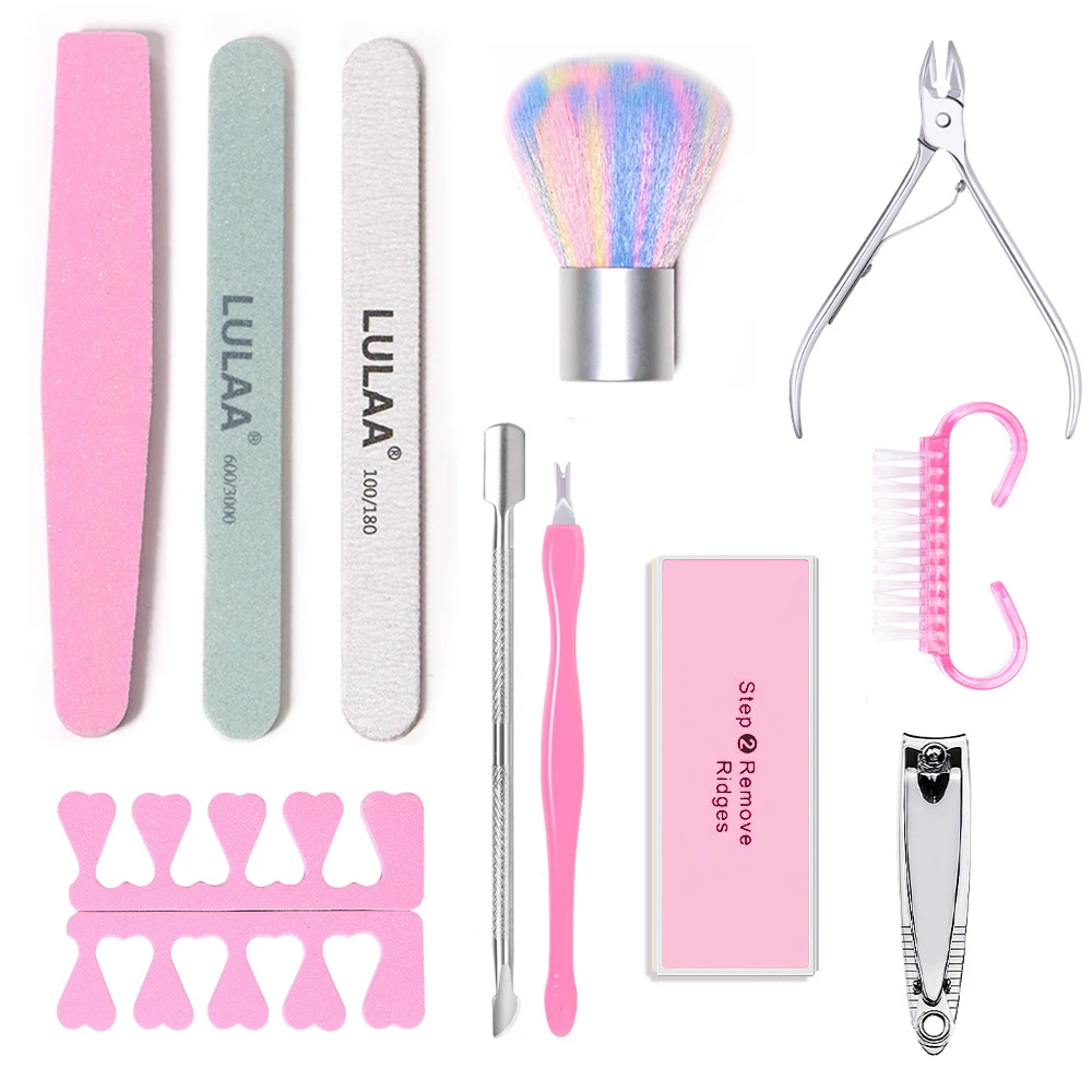 YIKOOLIN Care zestaw do Manicure zestaw do Manicure profesjonalny zestaw obcinacz do paznokci 3 szt. Pilnik do paznokci kształtowanie 2 szt. Separator palców