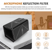 M85K Adjustable 5 Panel Microphone Isolation Shield Foldable Studio Recording Mic Filter Mic Sponge Soundproof Shield