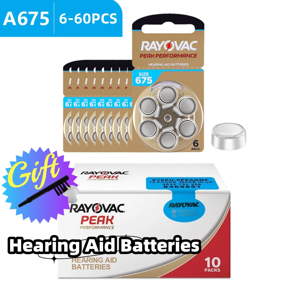 

Hearing Aid battery A675 Rayovac Peak Zinc Air Professional PR44 Batteries for Hearing Aids