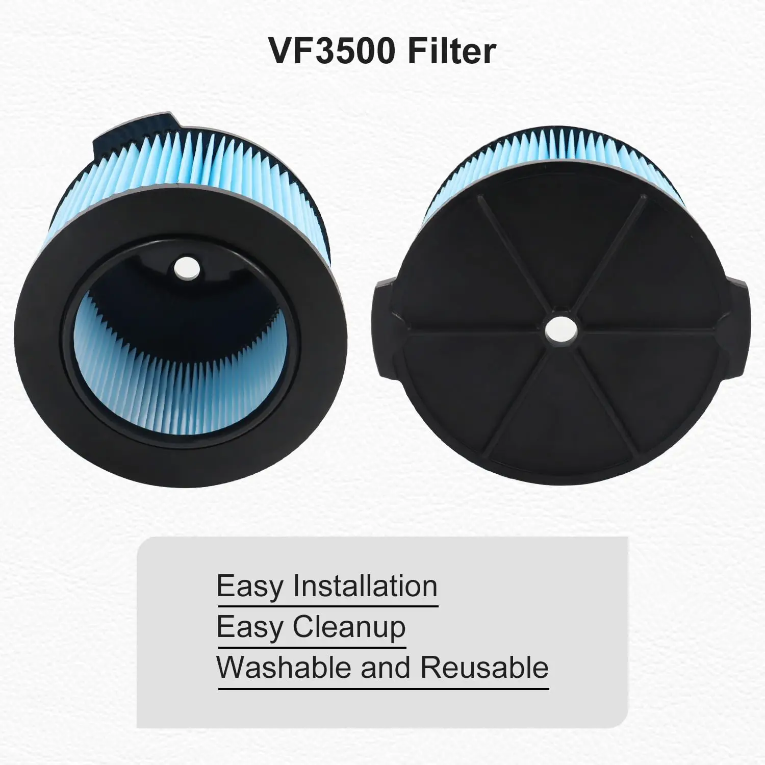 VF3500 Replacement Filter for Shop Vacuum 3-4.5 Gallon Wet Dry Vacuums,Filters for WD4050, WD3050, WD4080, WD4522, 4000RV