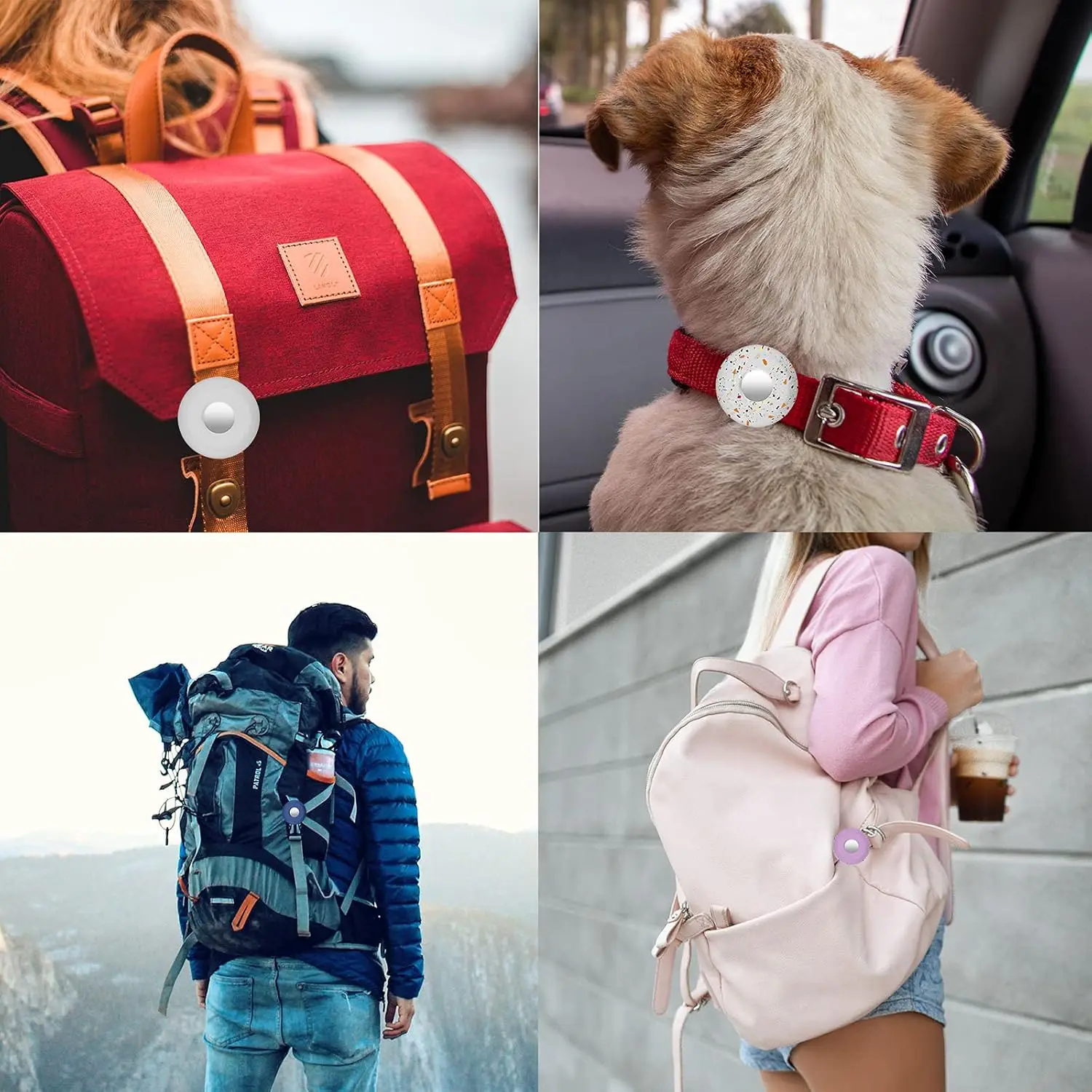 Hundehalsbandhalter für AirTag, Silikon-Halsbandhülle für AirTags mit Katzen- und Hundehalsbändern, Anhängern, Geschirr, Rucksackzubehör – Detail 4