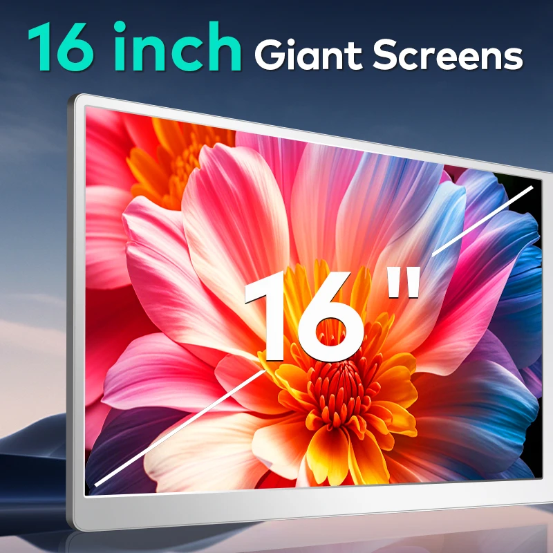 2026 Super workstation 16 inch detachable screen extender tri screen for laptop 1080p lcd display monitor plug play for business view 3
