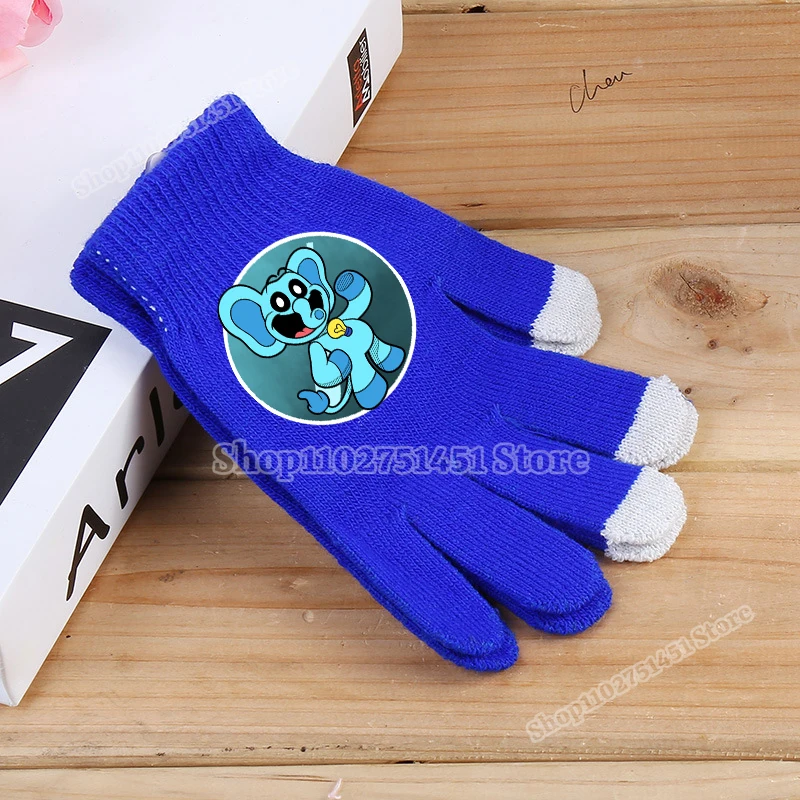 Cartoon Anime Figuras Luvas, Catnap Impresso, Cinco Dedos, Mittens Windproof, Acessórios de ciclismo ao ar livre