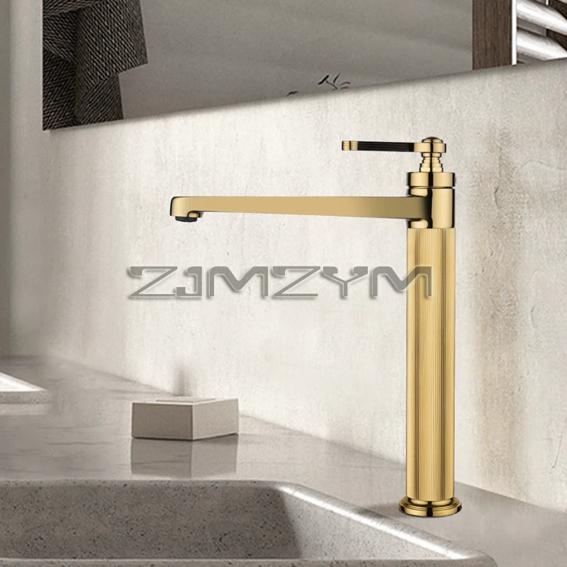 Chrome Basin Faucet Brass Washing Basin Faucet Deck Mounted Cold and Hot Water Mixer Taps Brushed Rose Gold Bathroom Faucet