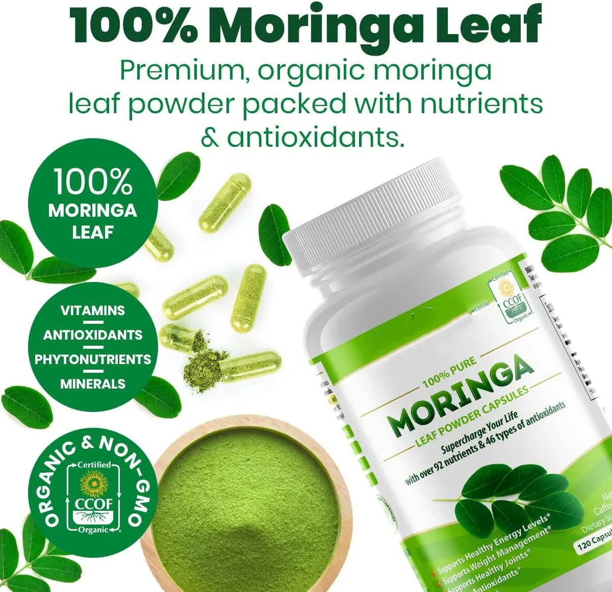 

best-selling Moringa capsules support healthy energy levels, weight management, healthy joints, antioxidants 1pcs